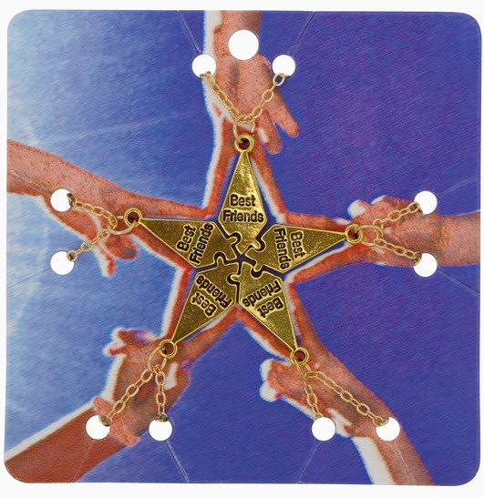 Комплект кулонов парных на цепочке «Неразлучники»