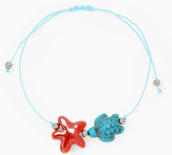 Браслет на нити «Звезда и черепашка»