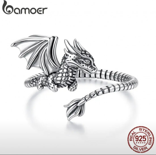 Кольцо из серебра «Огненный дракон»