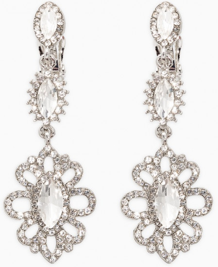 Клипсы «Ажур в стразах»