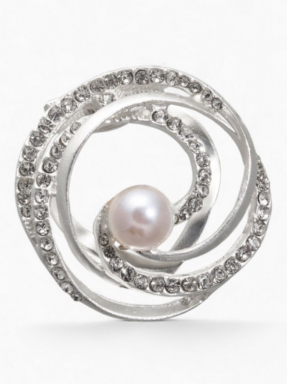 Зажим для платка «Жемчужный завиток»