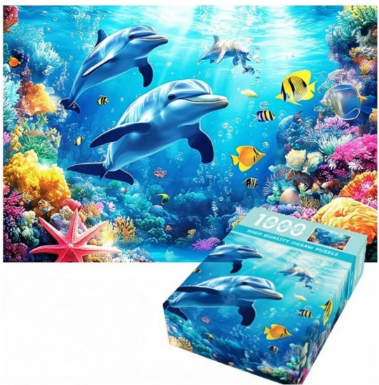 Пазл «Подводный мир с дельфинами»