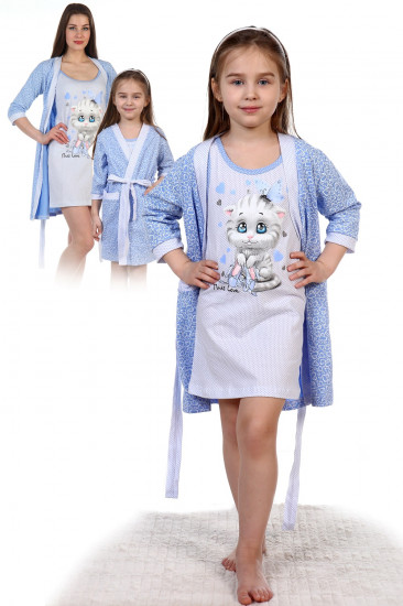 Халат для девочки с сорочкой «Аистенок»