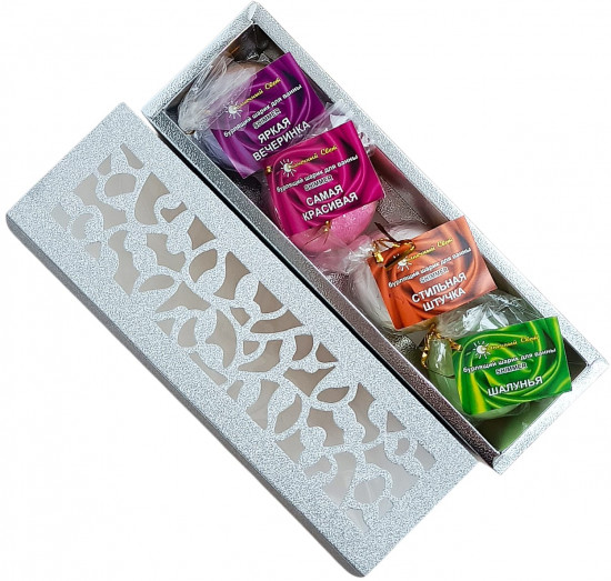 Подарочный набор шипучих бомбочкек для ванны с шиммером парфюмированных