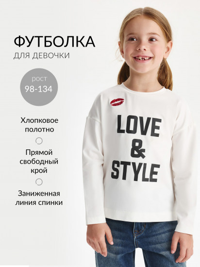 Лонгслив для девочек с декором