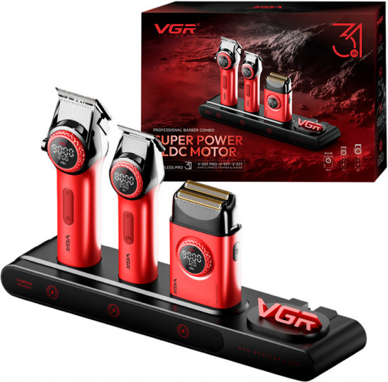 Профессиональный набор для барберов VGR Stepless Pro 3 in 1