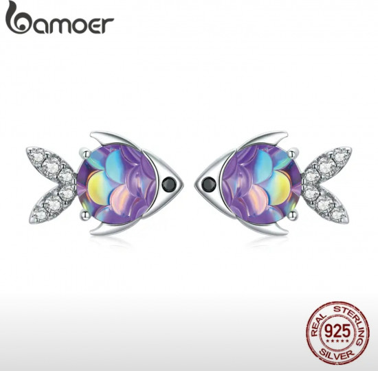 Серьги-гвоздики «Рыбки»