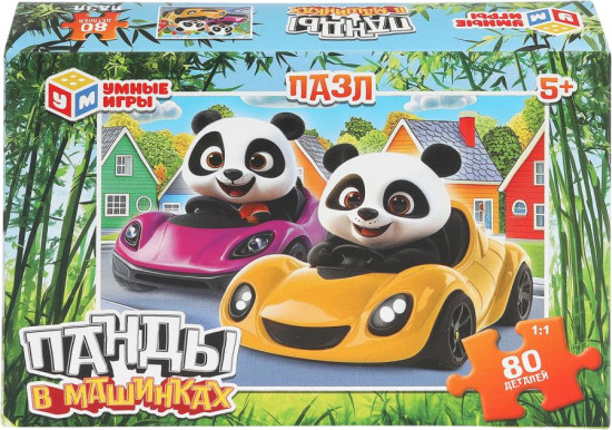 Пазл «Панды в машинках»