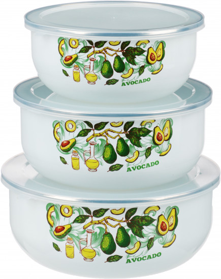 Набор салатников с крышками «Авокадо»