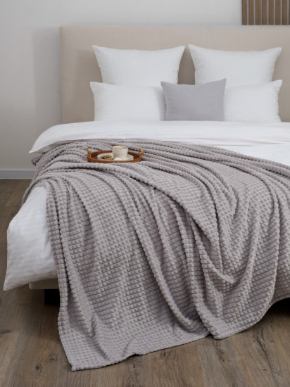 Плед флисовый гладкокрашеный «Квадраты»