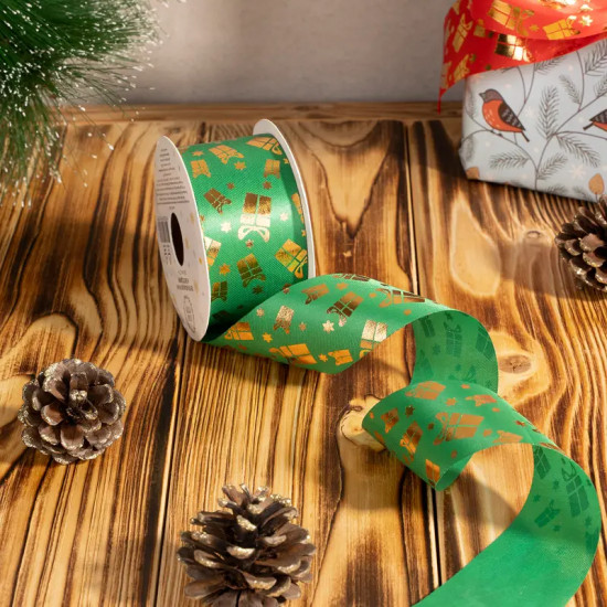 Лента упаковочная новогодняя