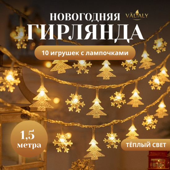 Новогодняя гирлянда «Ёлка и снежинка»