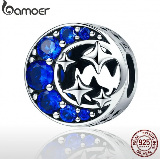 Шарм из серебра с фианитами «Луна»