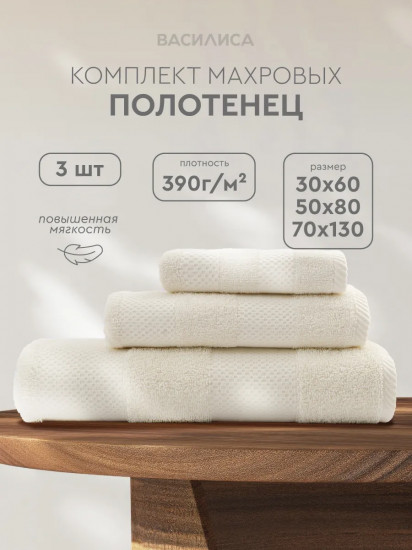 Набор полотенец махровых гладкокрашеных «Конфетти»