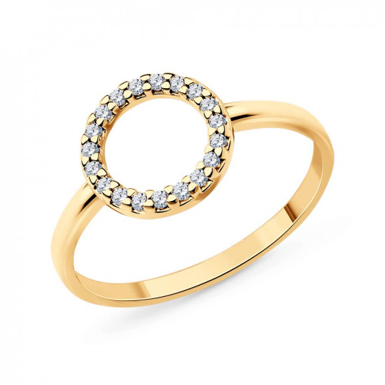 Кольцо из золочёного серебра с фианитами