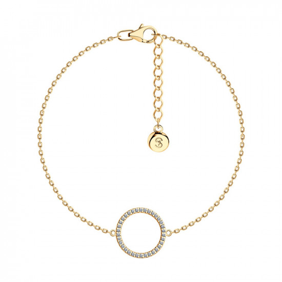 Браслет из золочёного серебра с фианитами