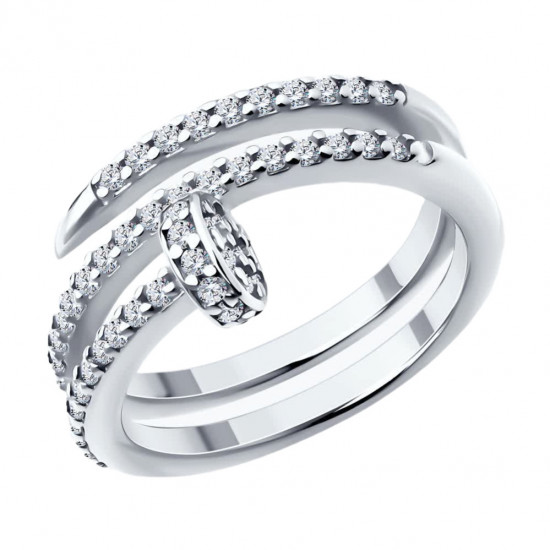 Кольцо из серебра с фианитами