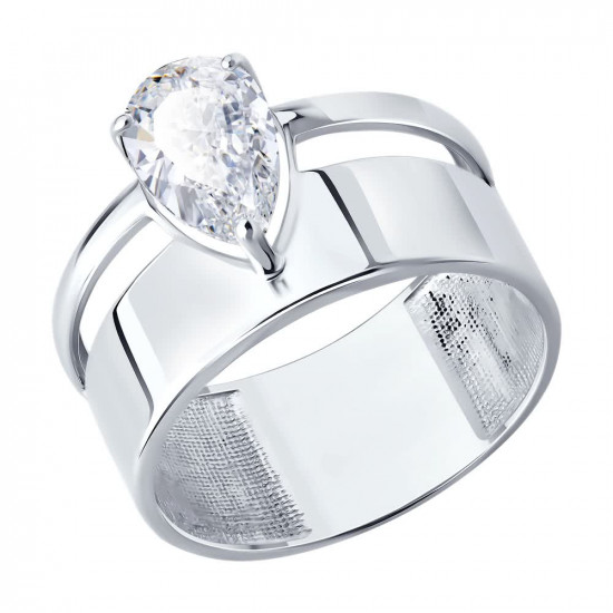 Кольцо из серебра с фианитом