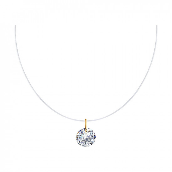 Колье из золочёного серебра с фианитом