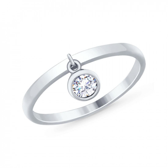 Кольцо из серебра с фианитами