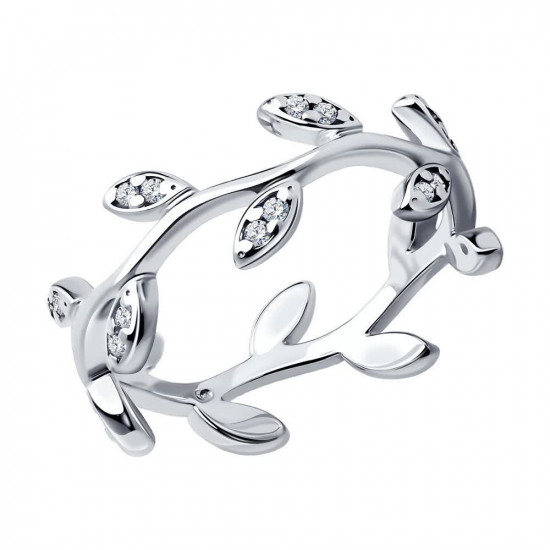 Кольцо из серебра с фианитами