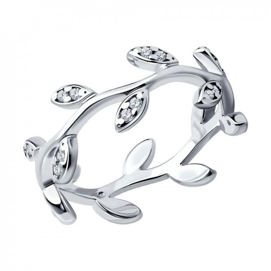 Кольцо из серебра с фианитами