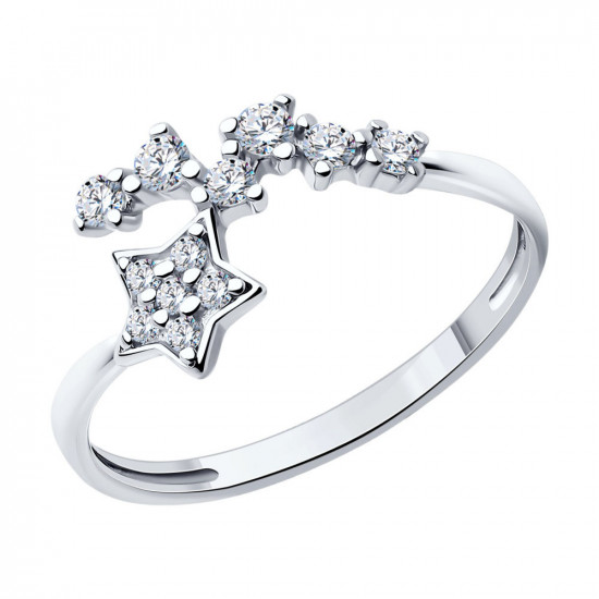 Кольцо из серебра с фианитами