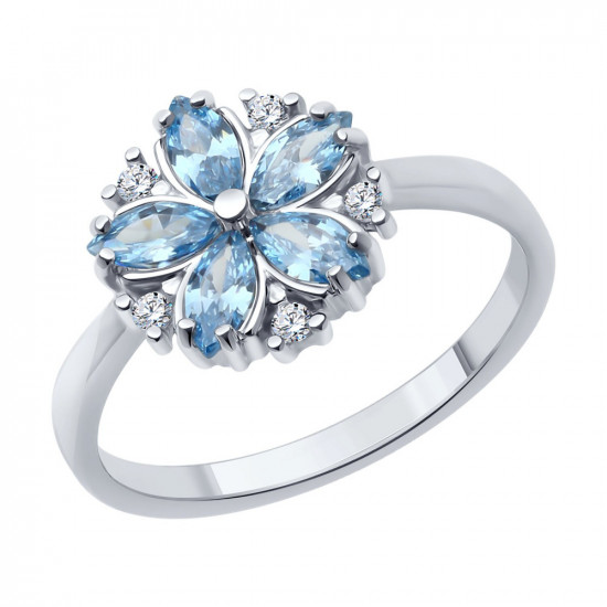 Кольцо из серебра с фианитами