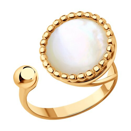 Кольцо из золочёного серебра с перламутром