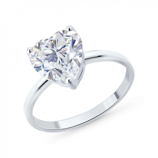 Кольцо из серебра с фианитом