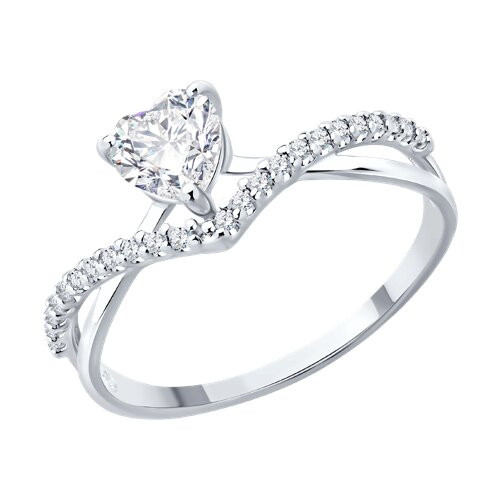 Кольцо из серебра с фианитами