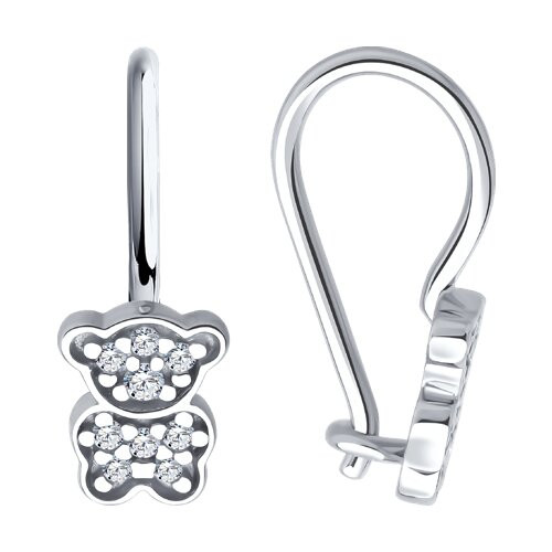 Серьги из серебра с фианитами