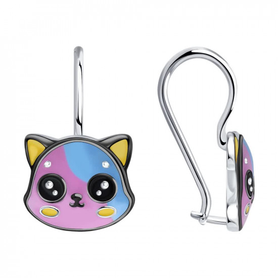 Серьги из серебра с эмалью