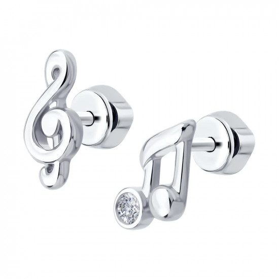 Серьги из серебра с фианитом