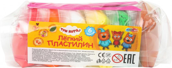 Пластилин лёгкий «Три кота»