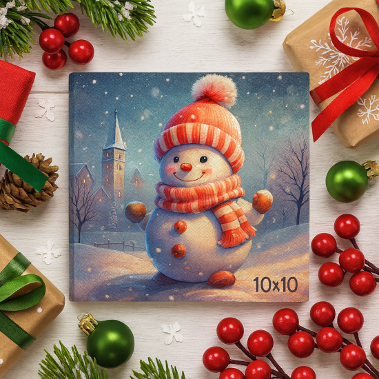 Открытка-магнит «Снеговик. Happy New Year»