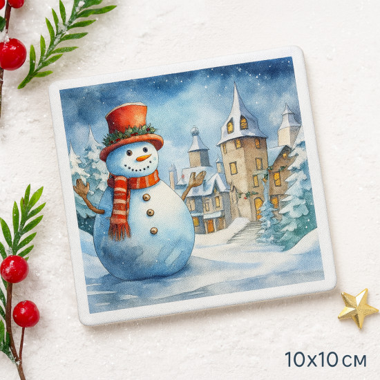 Открытка-магнит «Снеговик. Happy New year»