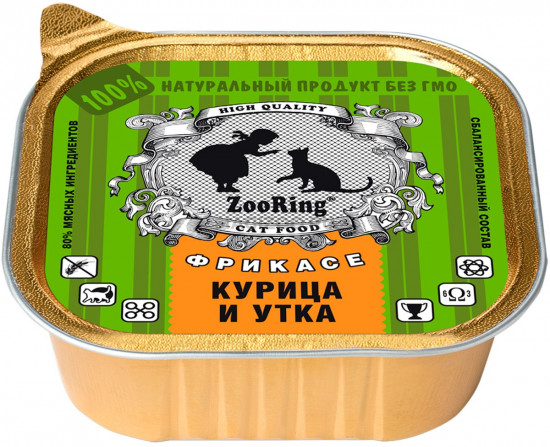 Корм влажный для взрослых кошек с курицей и уткой