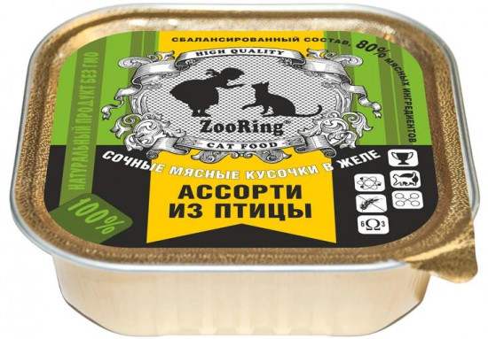 Корм влажный для взрослых кошек «Ассорти из птицы»