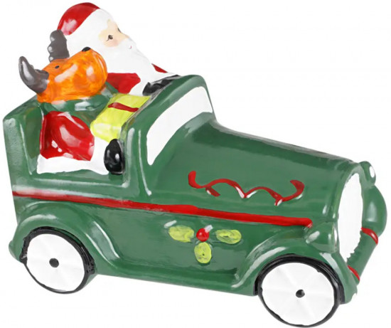 Фигурка новогодняя «Дед Мороз на машине»