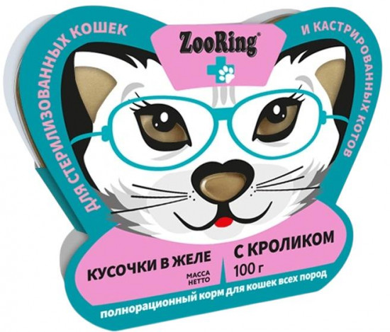 Корм влажный для стерилизованных кошек и кастрированных котов с кроликом