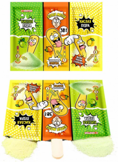 Сахарная палочка с кислой пудрой «Взрыв мозга»