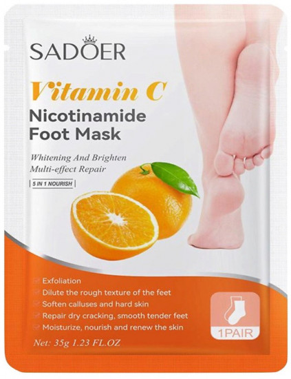 Отбеливающая маска для ног с ниацинамидом и витамином С