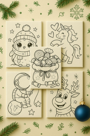 Набор раскрасок на магните «Новогодняя атмосфера»