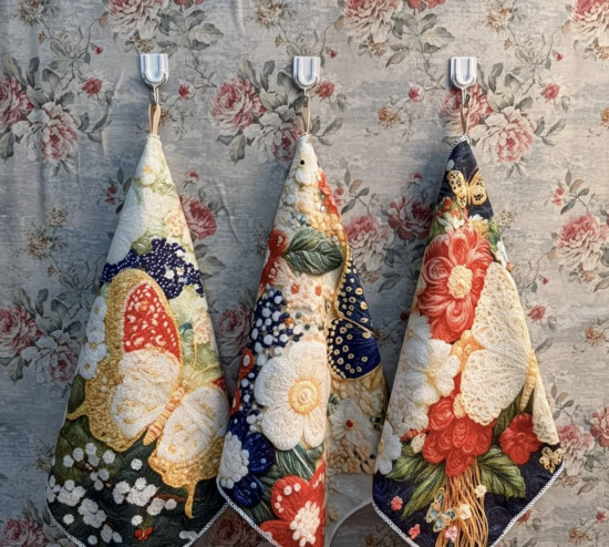 Набор кухонных полотенец с цветочным принтом