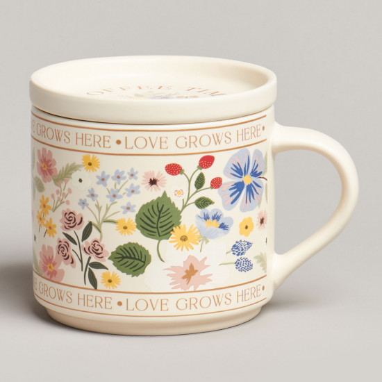 Кружка с крышкой «Flowers»