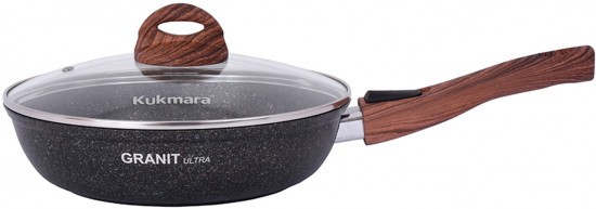 Сковорода с крышкой и съёмной ручкой «Granit ultra original»