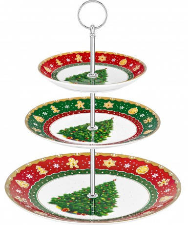 Блюдо-этажерка трехъярусная «Новогодняя елка»