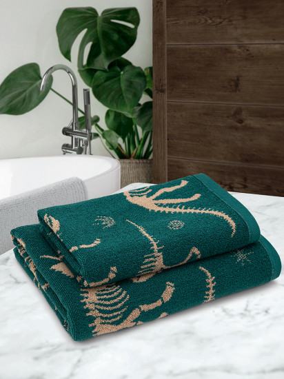Набор махровых жаккардовых полотенец «Дино»