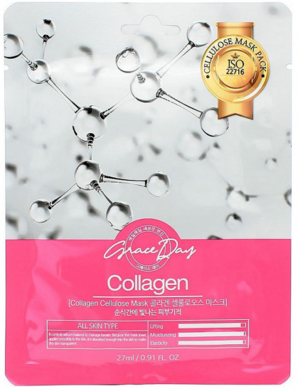 Маска для лица тканевая с коллагеном «Collagen Cellulose Mask Sheet»